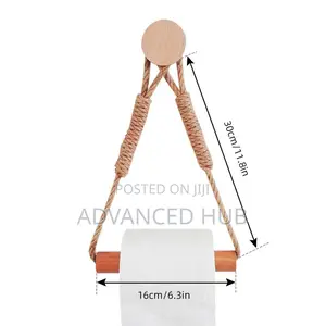 Hemp Rope With Bamboo Tissue Holder