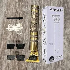 Self-Sharpening Vintage T9 Hair Clipper Trimmer Shaver -Gold