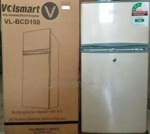Silver Volsmart 108 Litres Double Door Refrigerator