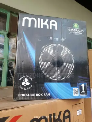 Mika Mfb1610bl 16′′ Turbo Box Fan, Black With 60 Watts 
