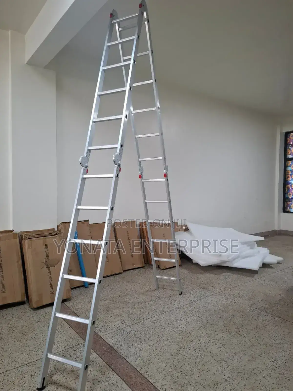 24feet 4*6 Steps Foldable Aluminium Ladder