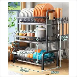 Heavy Duty 3 Tier Dish Rack With Cutlery Holder