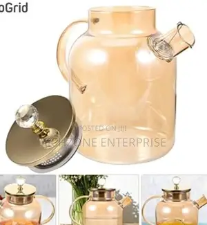Chapin 1800ml Golden Glass Pitcher Tea Pot Spring Sieve 