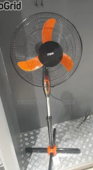 Mika 16 Inches Orange Black Standing Fan 3 Blades 