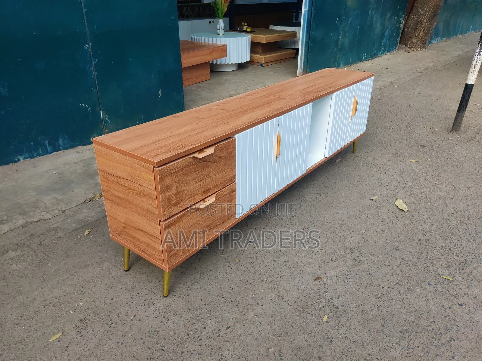 Single Natural Tv Stand (6ft)