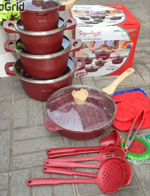 *Signature 21 PCS Die Cast Granite Cookware Set 