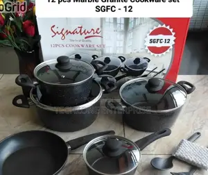 *12pcs Signature Marble Granite Non-Stick Cookware Set,*