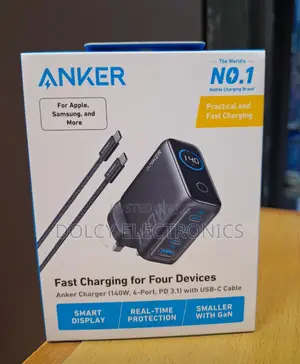 Anker Laptop Charger (140w, 4-port, Pd 3.1) With Usb-c Cable