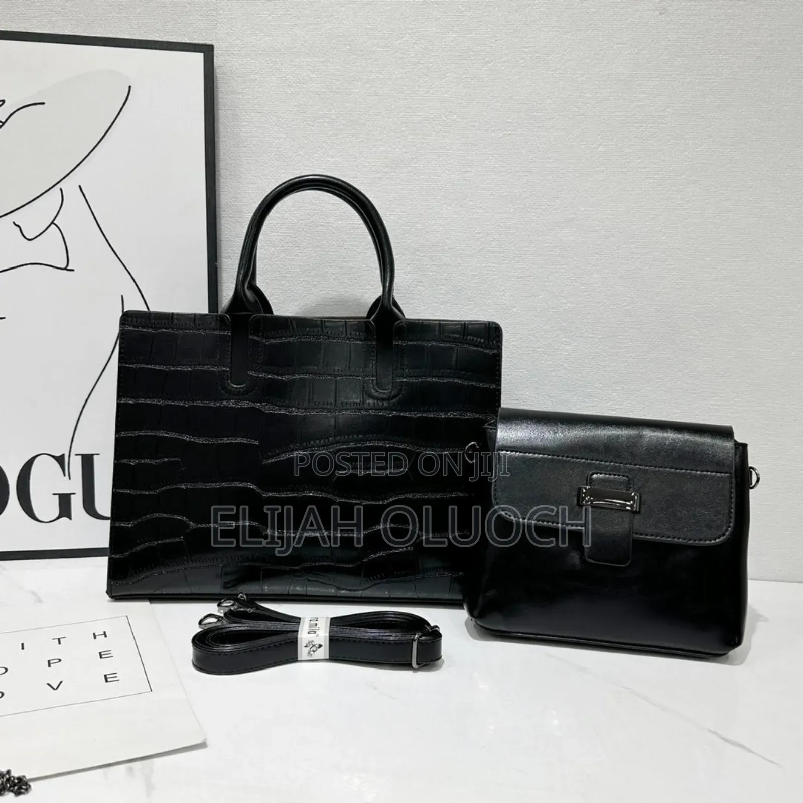 2pcs Set Spacious Leather Handbags