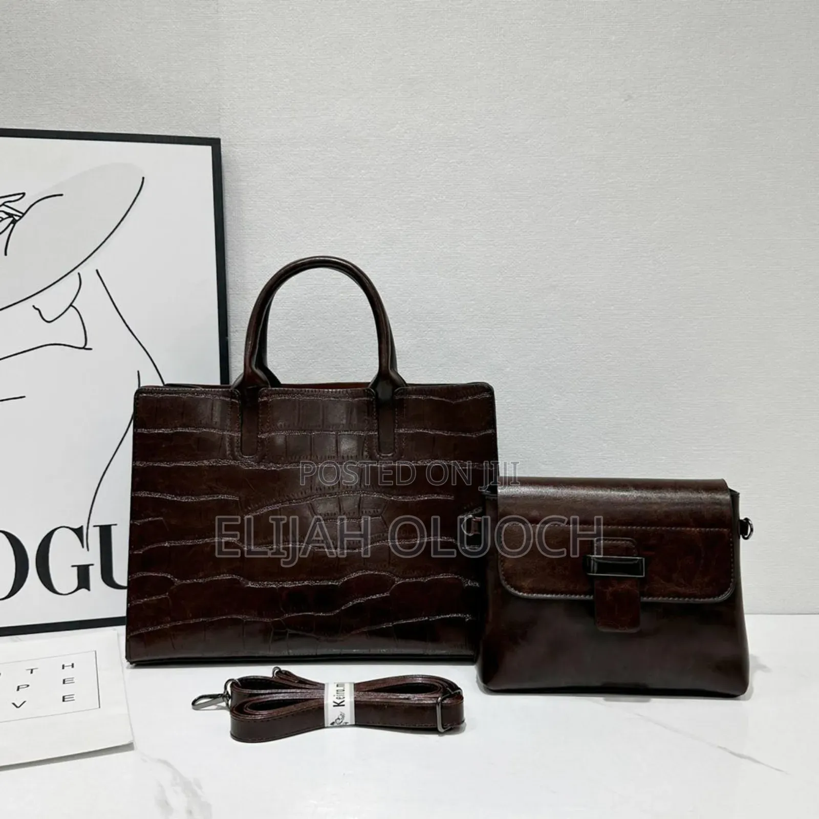 2pcs Set Spacious Leather Handbags