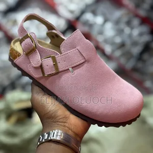 Pink Pure Leather Birkenstock Clog With Strap
