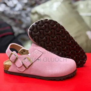 Pink Pure Leather Birkenstock Clog With Strap