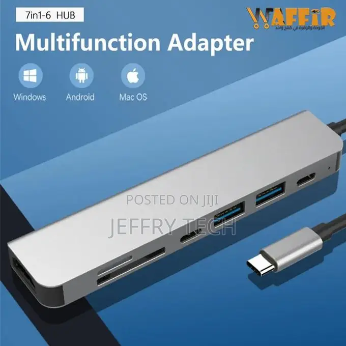 Adapter 7 in 1 Usb C Hub Multi-Port Type C Adapter With H