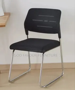 Black Armless Office Chair/Waiting Chair Hf4r