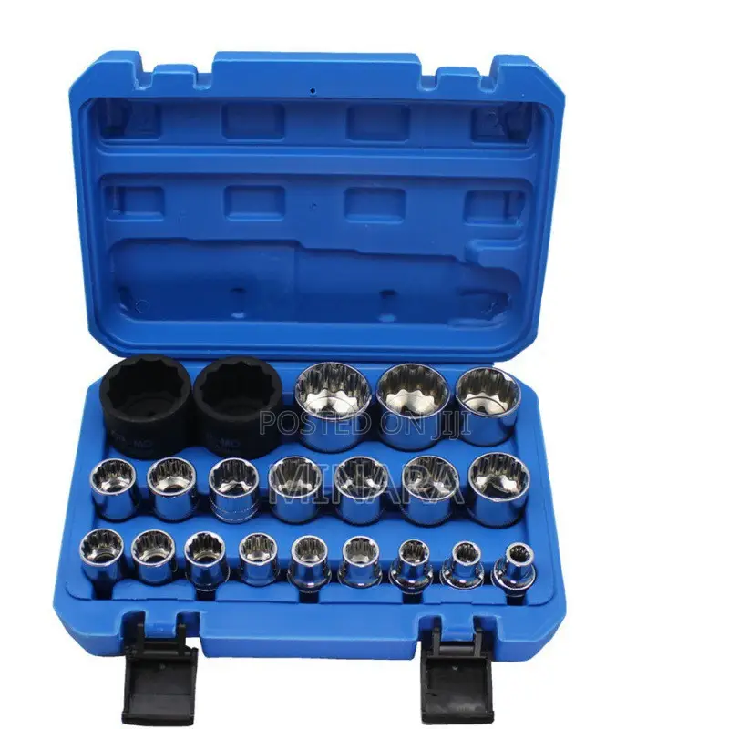 21 Pcs, 12 Point Sockets, (No. 8-36), Multi Spline