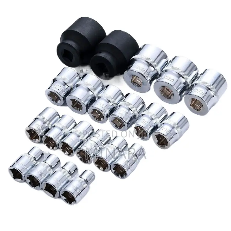 21 Pcs, 12 Point Sockets, (No. 8-36), Multi Spline