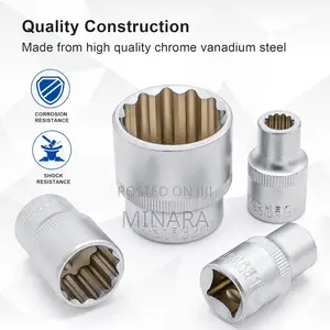 21 Pcs, 12 Point Sockets, (No. 8-36), Multi Spline