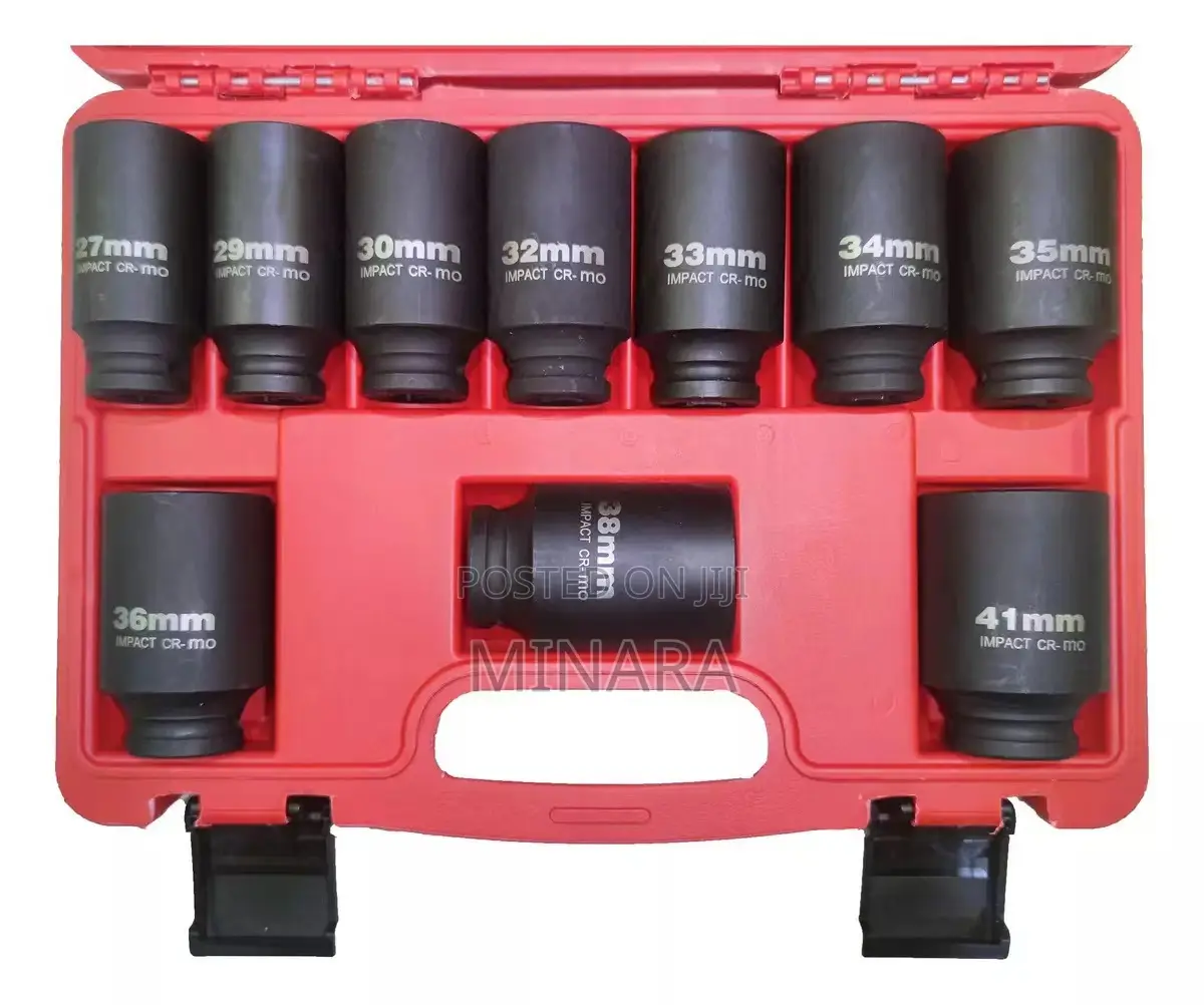 10 Pcs, Impact Sockets, Hub / Axle Nut Sockets (No. 27-41)