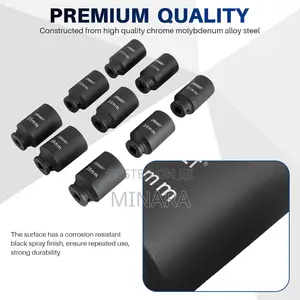 10 Pcs, Impact Sockets, Hub / Axle Nut Sockets (No. 27-41)