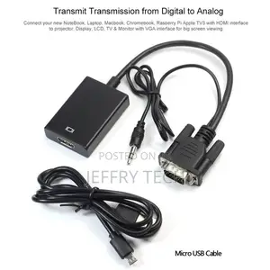 Vga Male to Hdmi Output 1080p Hd+Audio Tv Av HDTV Video Cabl