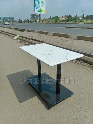 Restaurant Marble Table, White and Grey 