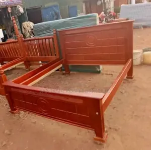 5x6 Solid Carved Panel Wooden Bed