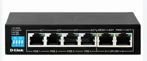 D-Link DGS-F1006p-E 6-Port Poe+ Gigabit Switch 4 Poe 2 Uplink Ports