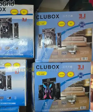 Clubox 12000w 3.1ch Subwoofer Speaker System Led Lights 
