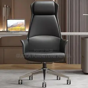Office Chair: Swivel Full Leather Luxury Office Arm Chair