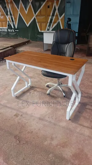 Computer Office Desk and Leather Office Chair