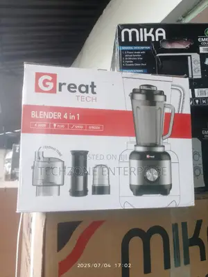 Great Tech 4 in 1 Blender With Stainless Steel Blades