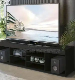 Tv Stand - Black Minimalist Modern Wooden 6ft Tv Stand 