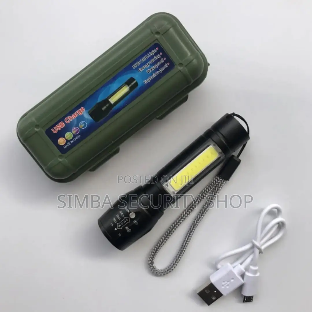 Mini Torch Zoom Rechargeable Usb Cob Flashlight Tactical