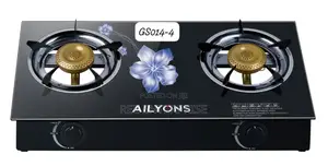 New Model Glass Table Top 2burner Ailyons Cooker