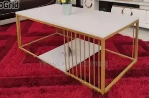 *Polly Modern Coffee Table With Mettalic Stands 