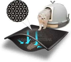 Double Layer Cat Litter Trapping Mat - Medium (60cm X 45cm)