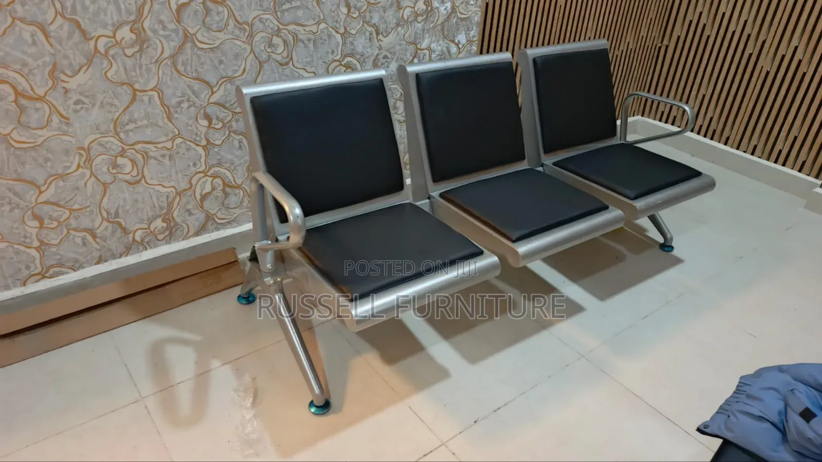 Black Padded Waiting Chairs