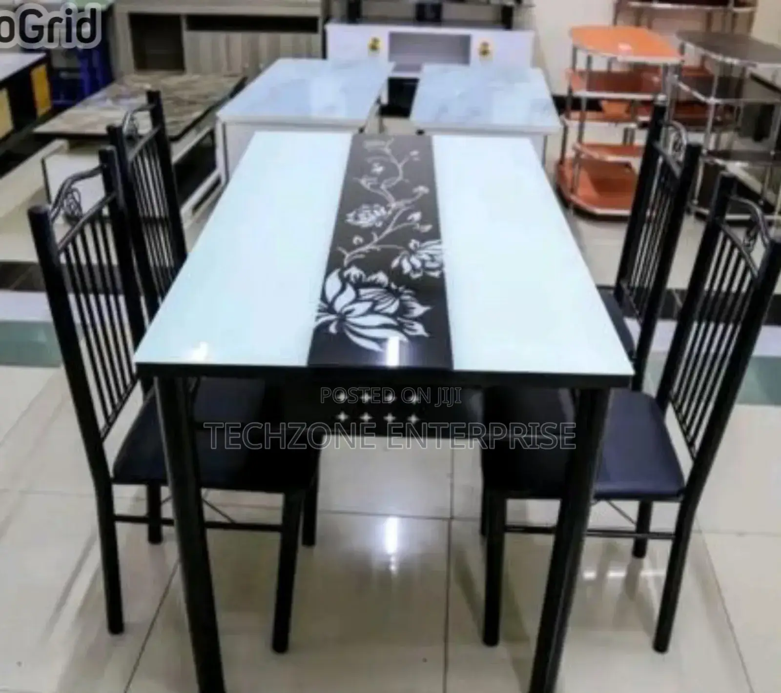 Executive 4 Sitter Glass Table Top Dinning Table