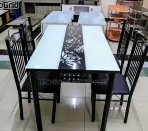 Executive 4 Sitter Glass Table Top Dinning Table