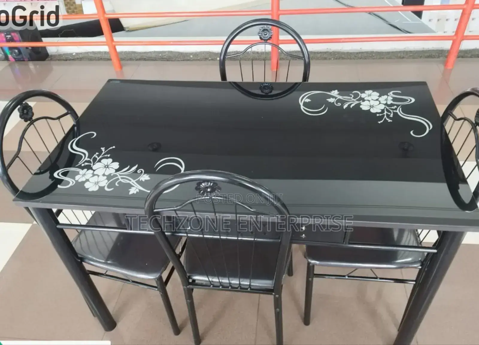 Executive Black Modern 4 Sitter Dinning Table