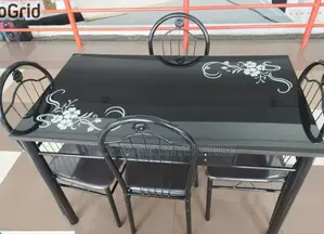 Executive Black Modern 4 Sitter Dinning Table