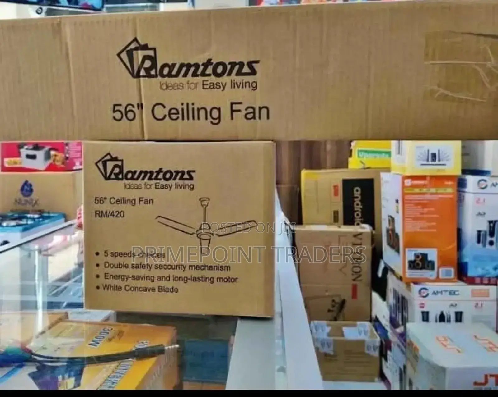 Ramtons 56” Ceiling Fan – Rm/420, Energy-Saving Powerful