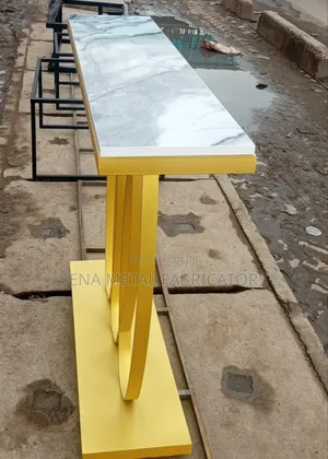 Console Table, Glossy Top and Gold Frame