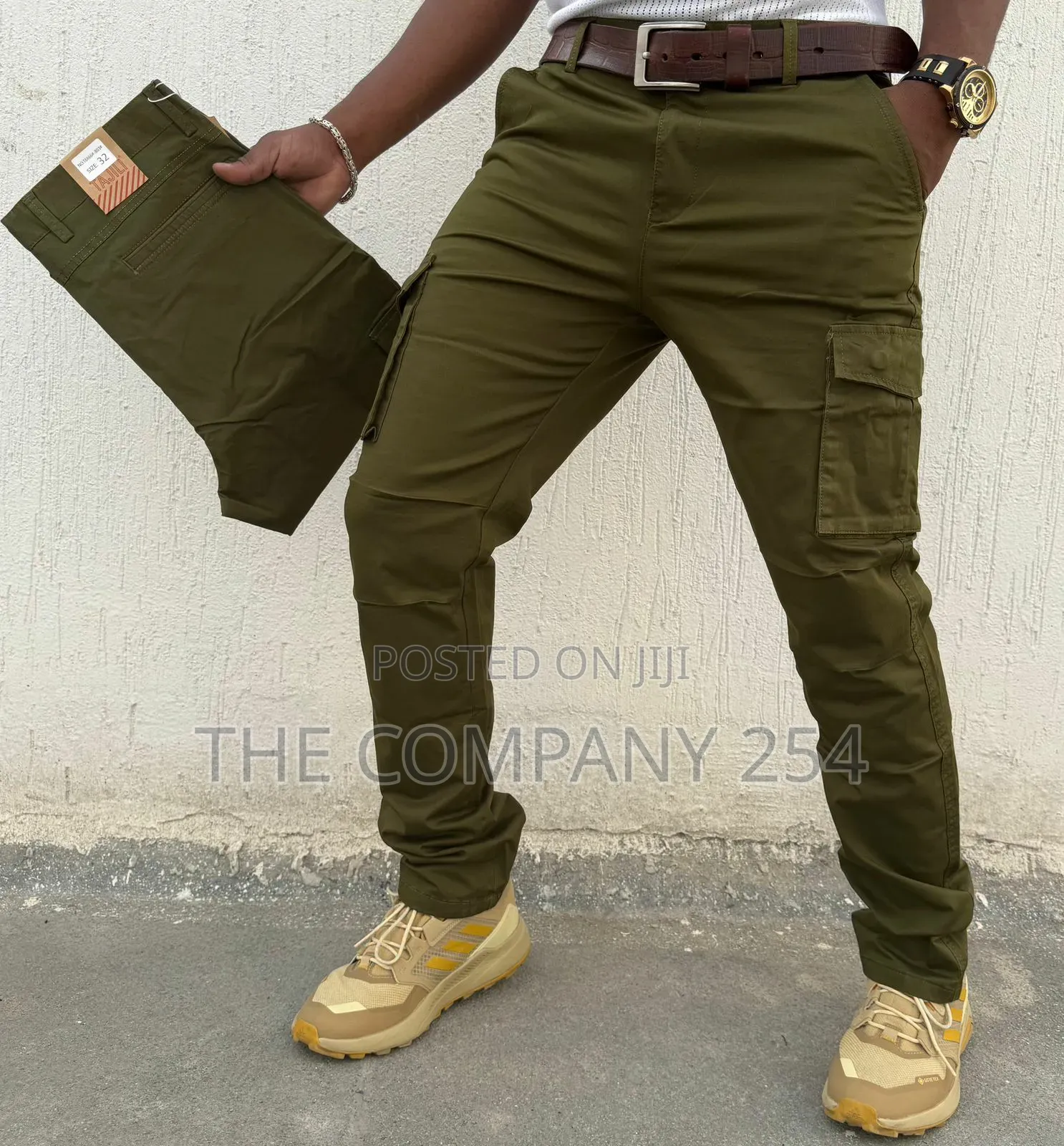 Quality Cargo Hard Khaki Side Pocket Men Trousers