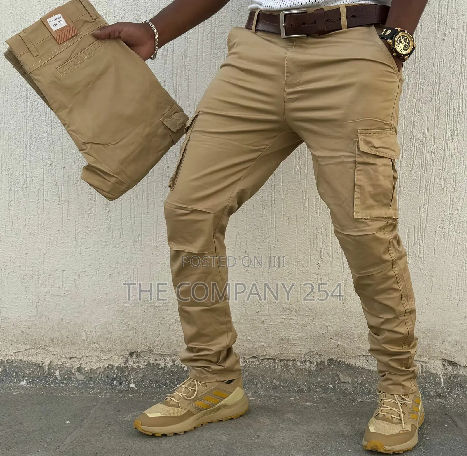 Quality Cargo Hard Khaki Side Pocket Men Trousers