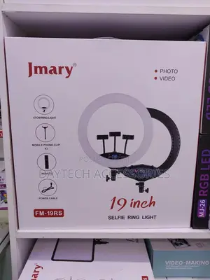 Jmary 19 Inch Selfie Ring Light With Remote + Stand