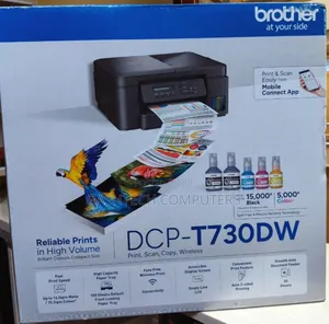 T-730dw Brother DCP T-730 Colored and Wireless Printer