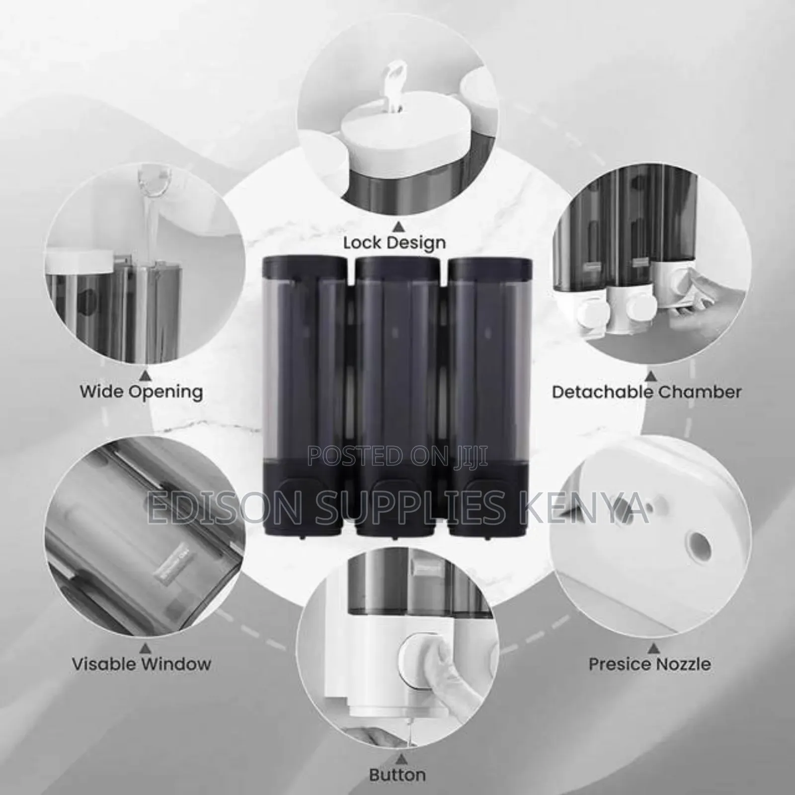 3 in 1 Soap Dispenser 300ml Each Soap Lotion Shampoo Bottles