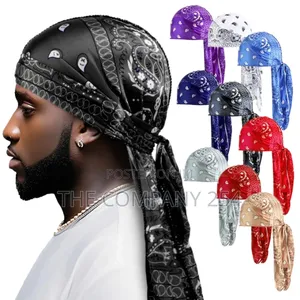 Custom Bandana Paisley Long-Tail Head Wraps Designer Durag