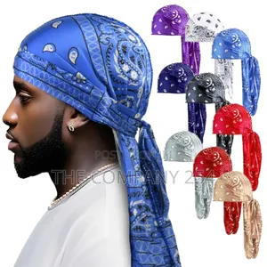 Custom Bandana Paisley Long-Tail Head Wraps Designer Durag